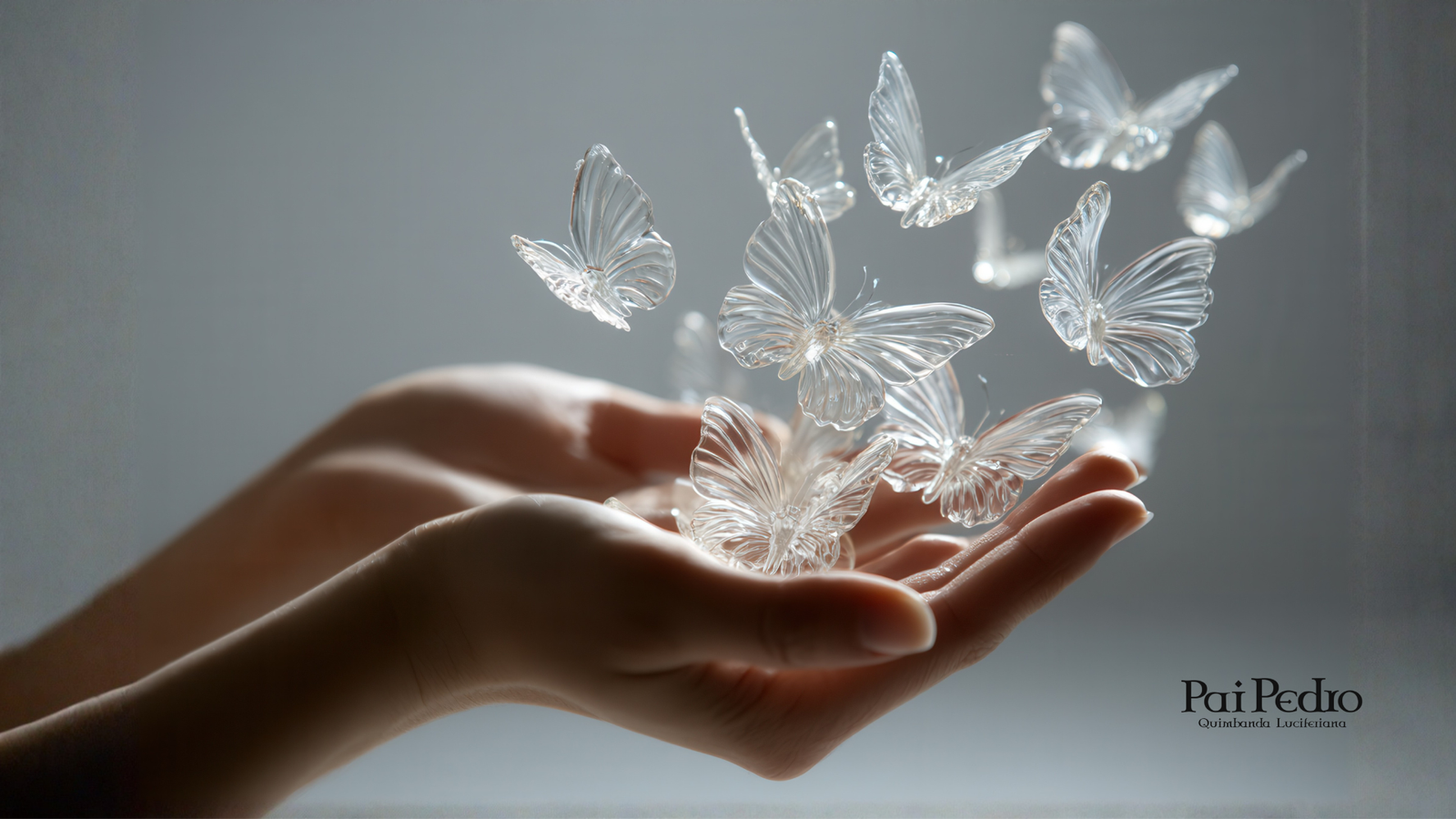 Mulher diante de um espelho iluminado por uma aura dourada, observando o próprio reflexo com serenidade. A energia flui das mãos dela como ondas de luz, representando o magnetismo pessoal que nasce de dentro, e não da aparência.