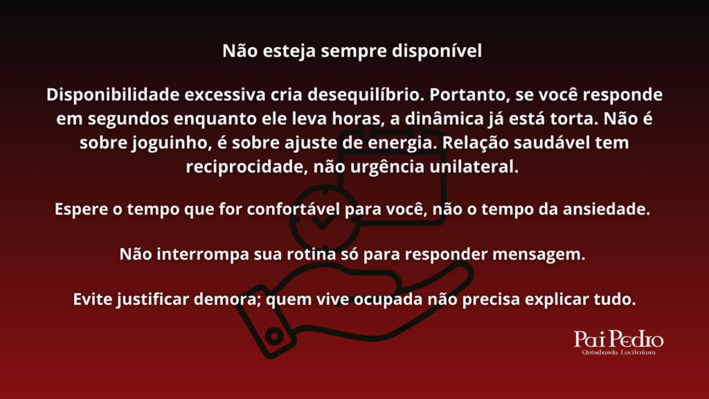 Arte com fundo vermelho e texto reflexivo sobre relacionamento ensinando que, quando você deixa de insistir, a dinâmica muda e o desequilíbrio pesa.
