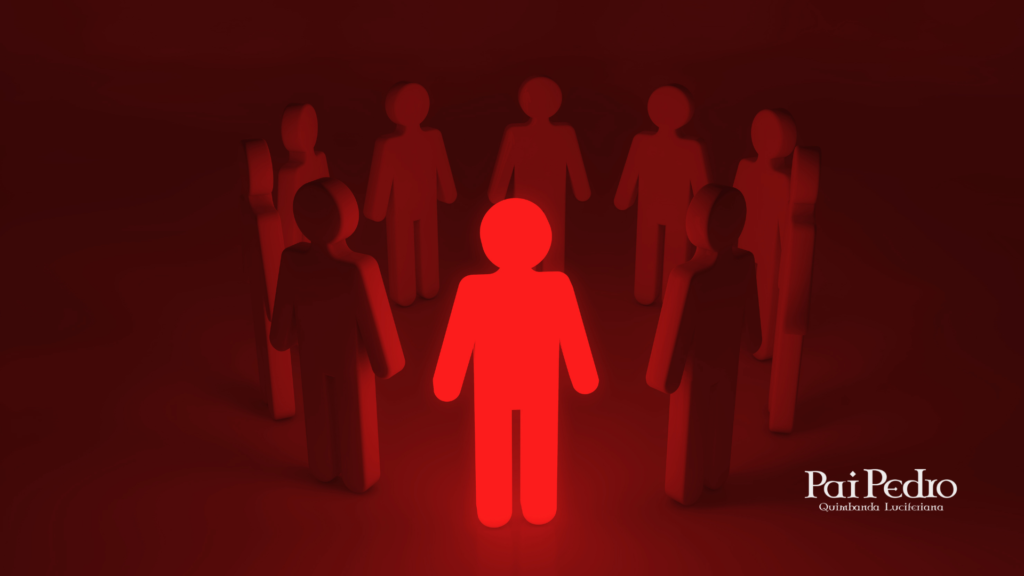 Ilustração representando Liderança Espiritual, com uma figura em destaque conduzindo e inspirando um grupo, simbolizando responsabilidade, orientação, sabedoria e influência positiva dentro de uma comunidade espiritual.