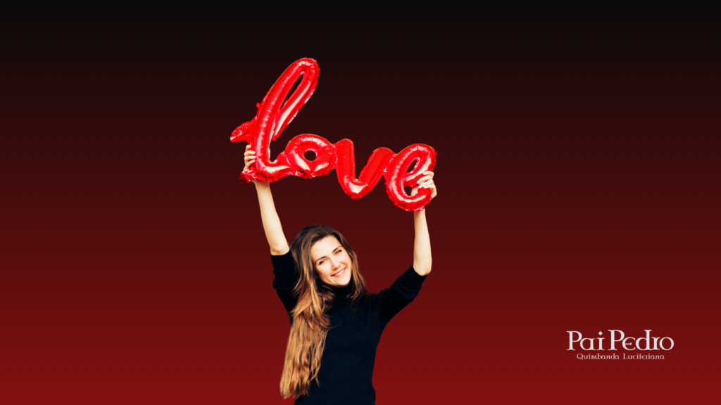 Relação Desgastada: mulher segurando a palavra “love”, simbolizando a dúvida sobre quando o amor ainda existe, mas já não consegue sustentar a relação sozinho.